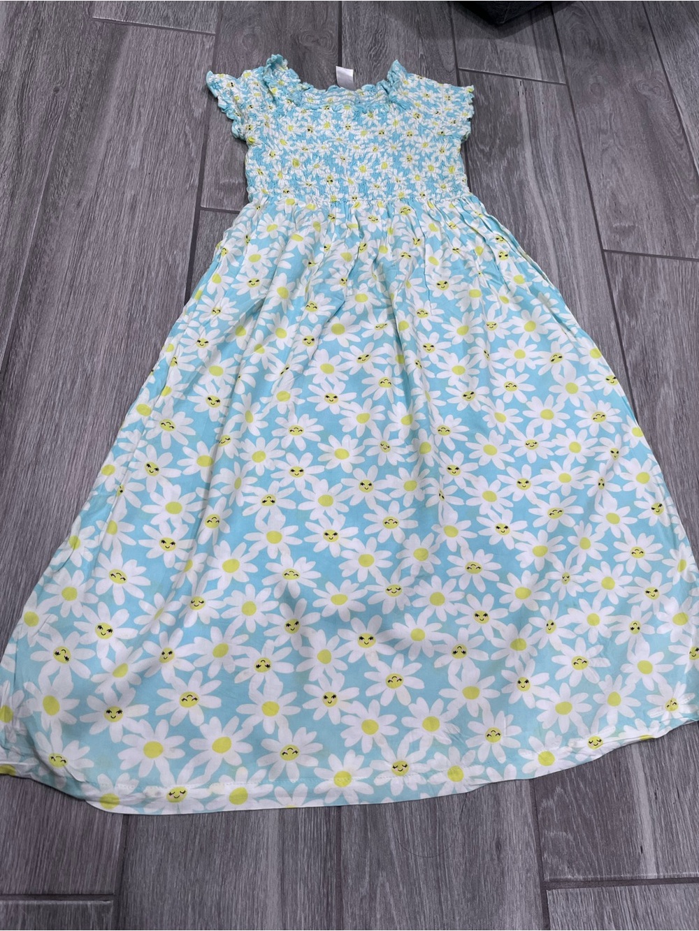 Carter's Light Blue Daisy Maxi Dress with Yellow Centers